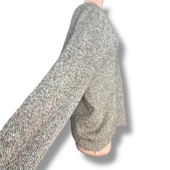 Vintage 80s Pringle of Scotland Wool Sweater Gray Speckled Knit Crewneck Unisex - Picture 4 of 14